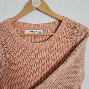 Anthropologie Sparrow Pink Knit Sweater Long Sleeve Size S